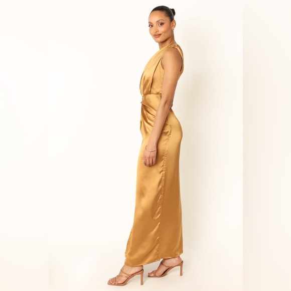 PETAL & PUP NADIA ONE SHOULDER MAXI DRESS - BRONZE SIZE 2 B1566 - Picture 6 of 7